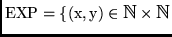 ${\rm EXP = \{(x,y) \in \hbox{\mbth N}\times \hbox{\mbth N}}$